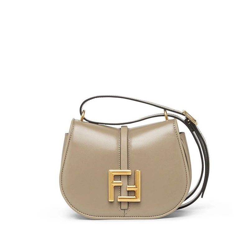 Vintage HOT Bag Leather Mini Grey Calf In Fendi C'mon 0824